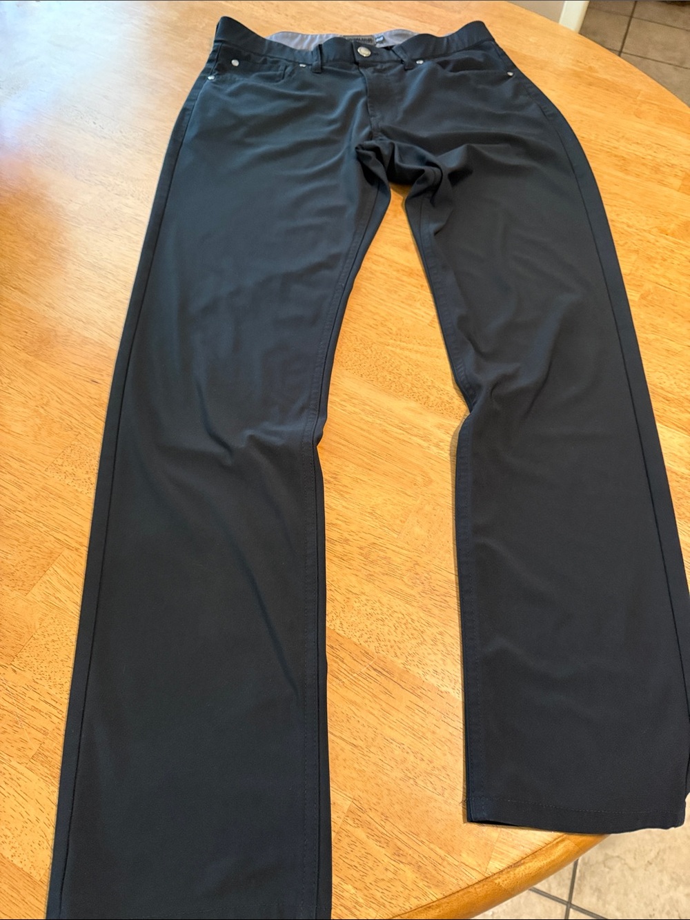 Men's Black Stretch Dress Pants - Sleek Straight Fit